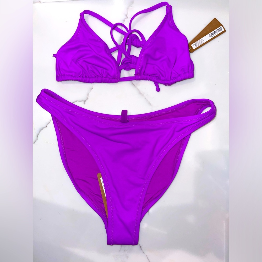 Skims Recycled swimsuit Set Top Bottoms Size M Violet Purple